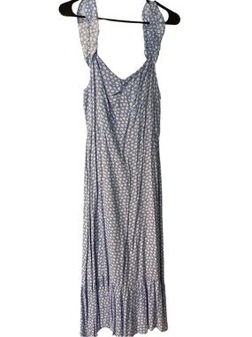 Lush Light Blue Floral Tie-Shoulder Maxi Dress